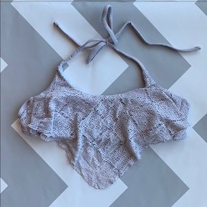 White Target Swimsuit Bikini Top